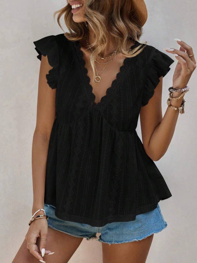 Coastal Grace Eyelet Top