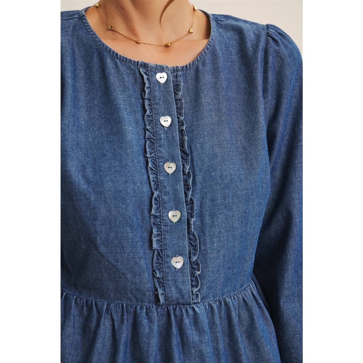 Blue Jean Babydoll Top