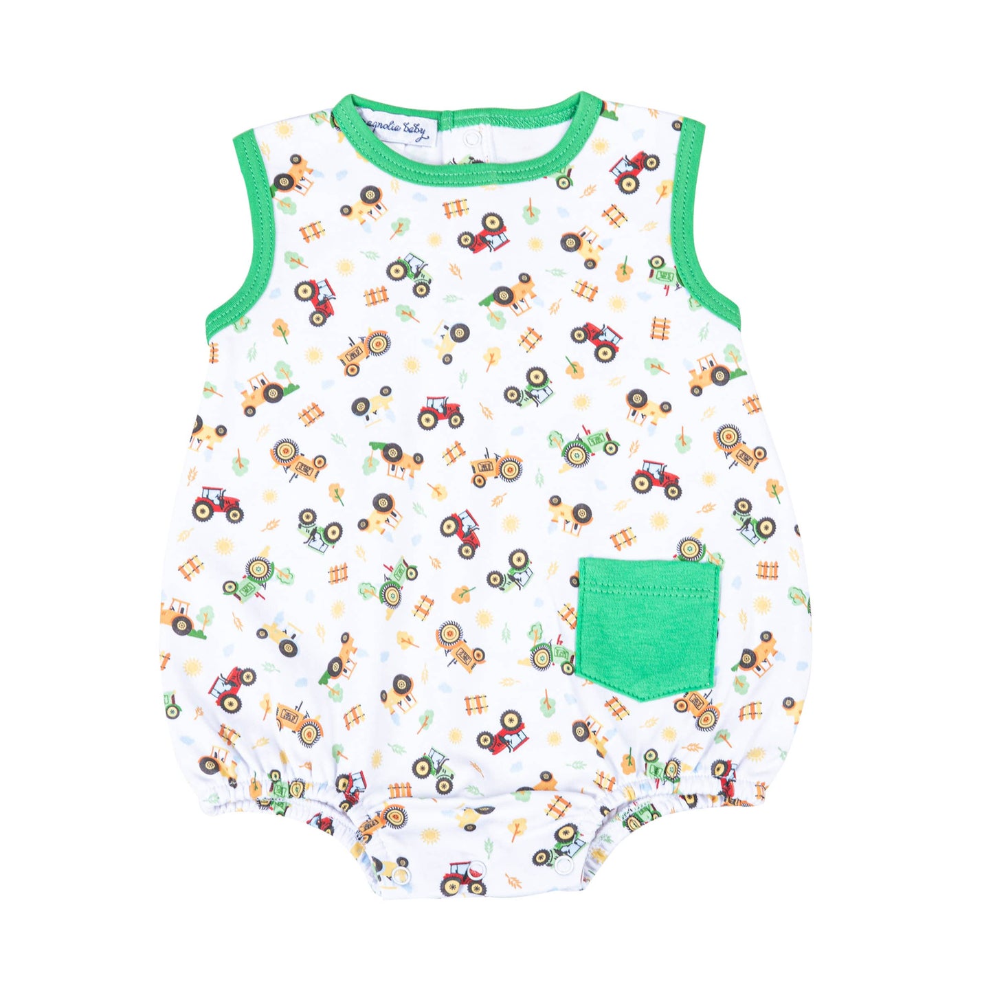 Tractor Time Sleeveless Boy Bubble