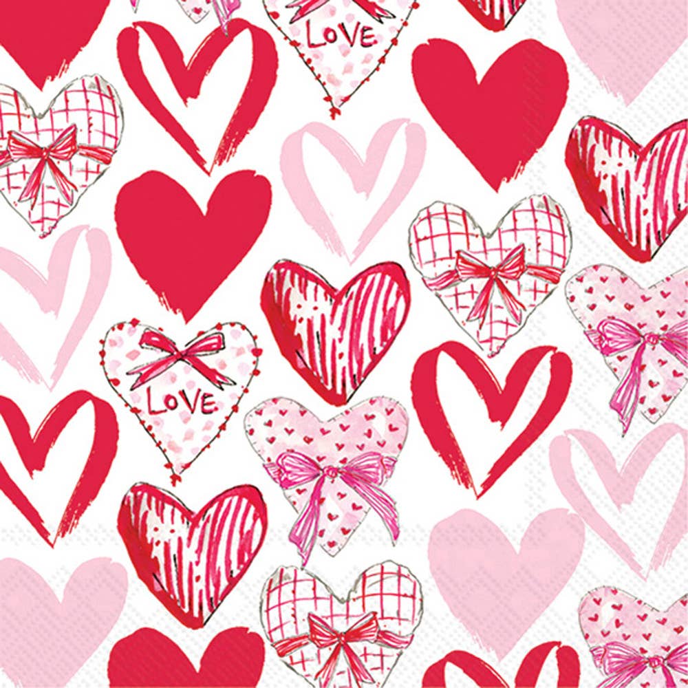 Paper Cocktail Napkins Valentine Hearts Rosanne Beck