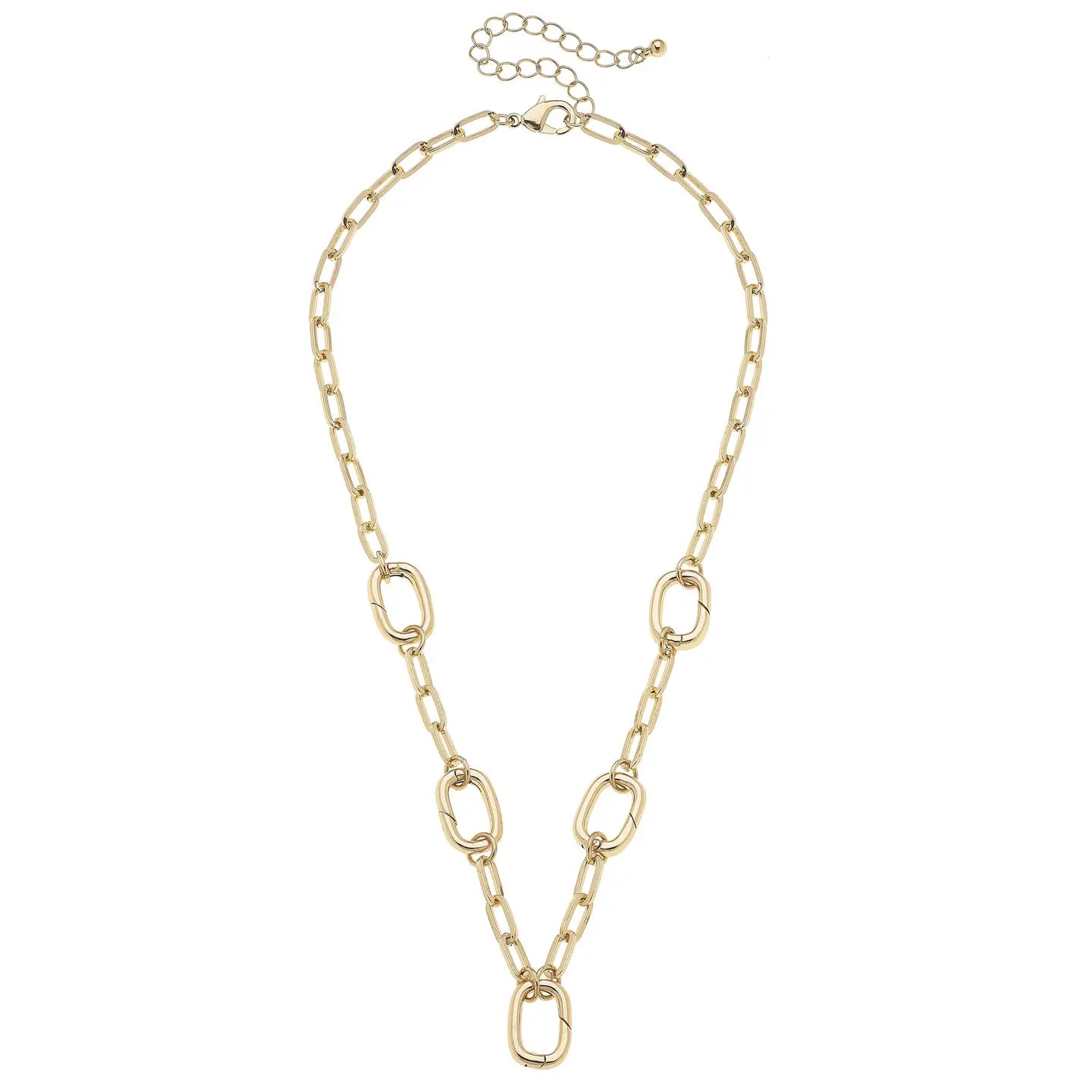 Avery Multi-Charm Collector Necklace Base in Shiny Gold