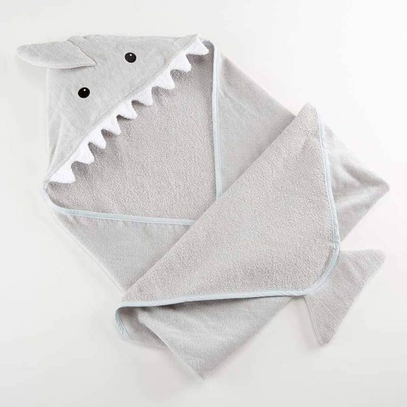Let the Fin Begin Gray Shark Hooded Towel