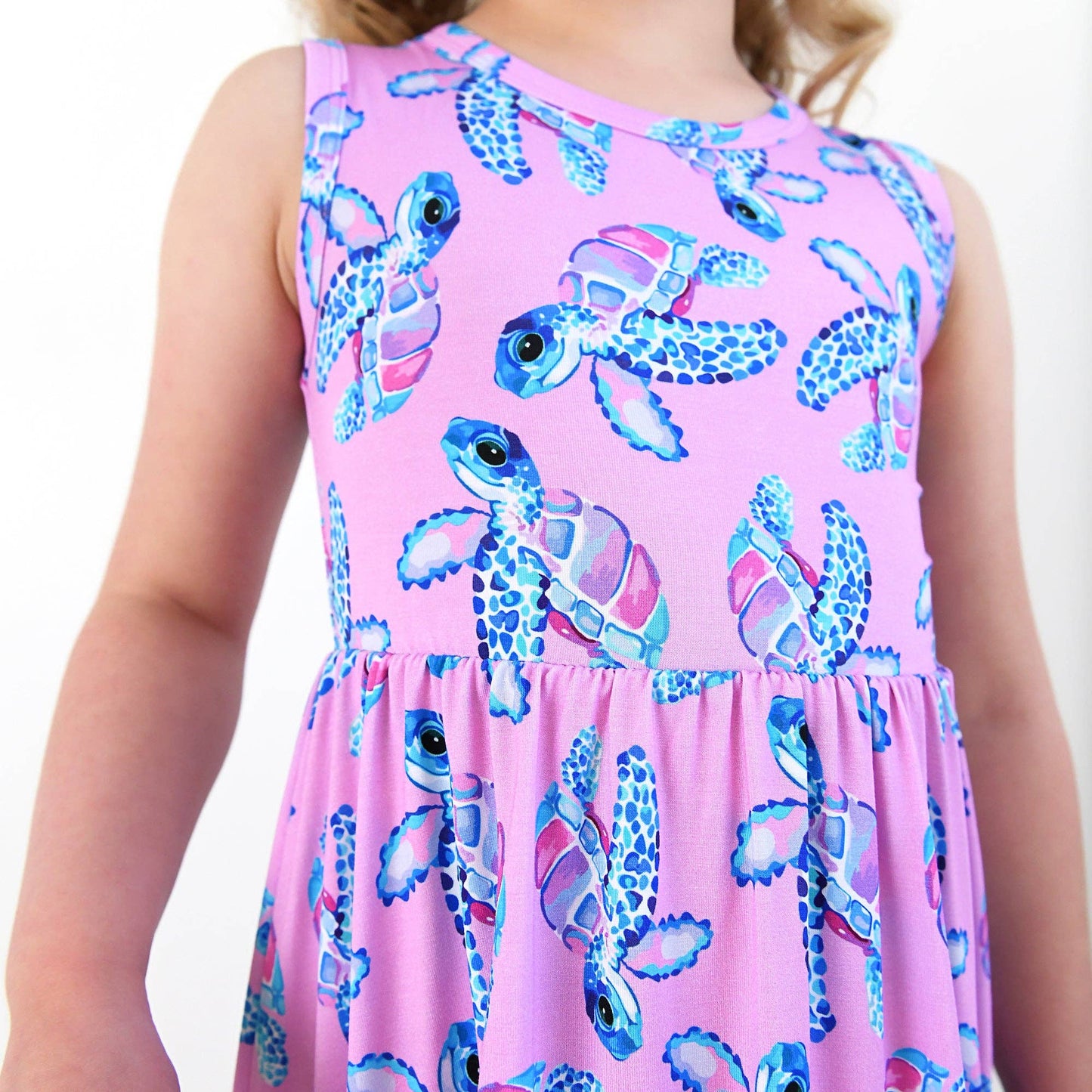 Waverly Sea Turtles Tank Twirl Dress Bamboo Girls Outfit