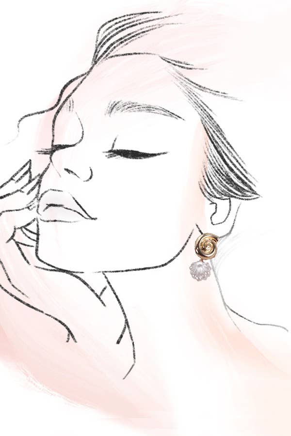 Conch Seashell Drop Earrings