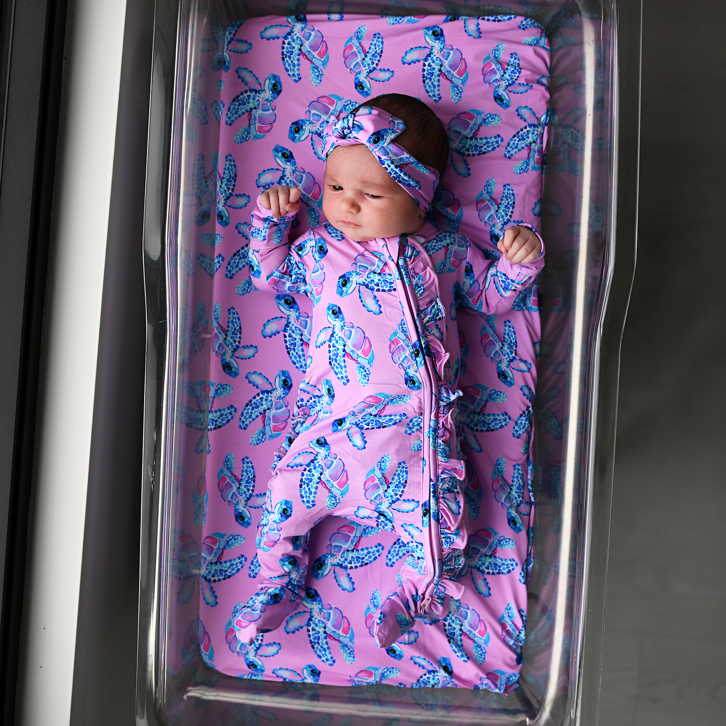 Waverly Sea Turtles Ruffle Zip Bamboo Sleepies Little
