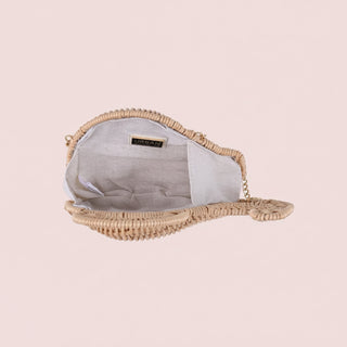 Whale Woven Straw Top Handle Clutch