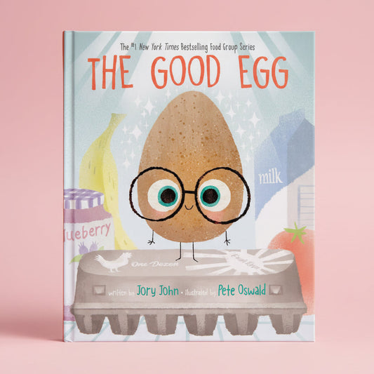Book cover of 'The Good Egg' with a cartoon egg character wearing glasses.
