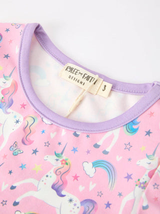 Girls Magical Unicorn & Rainbow Pocket Dress