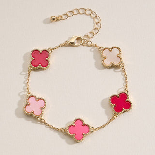 Colorful Shell Charm Bracelet with Gold Detailing