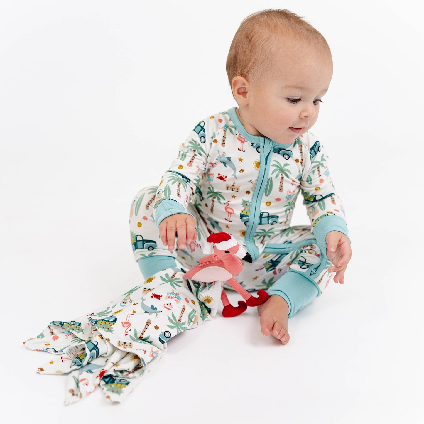Coastal Christmas Flamingo Holiday Baby Lovey