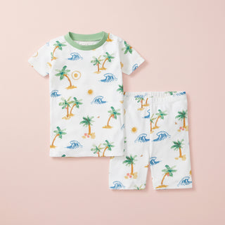 Beachy Palms Organic Cotton Two-Piece Pajamas
