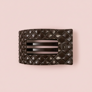 Flat Rectangle Hair Clip | Large | Truly Taupe Quilted