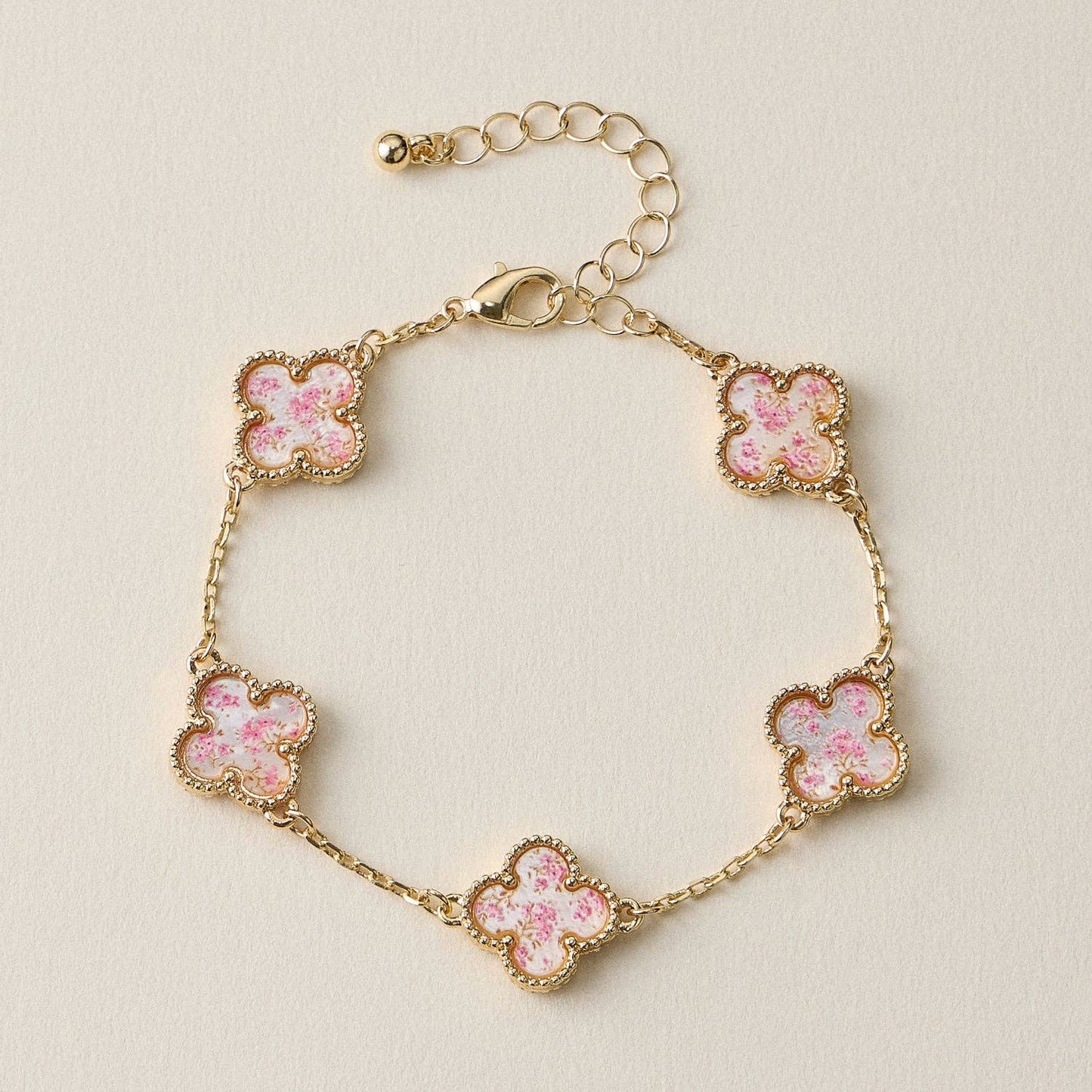 Colorful Shell Charm Bracelet with Gold Detailing