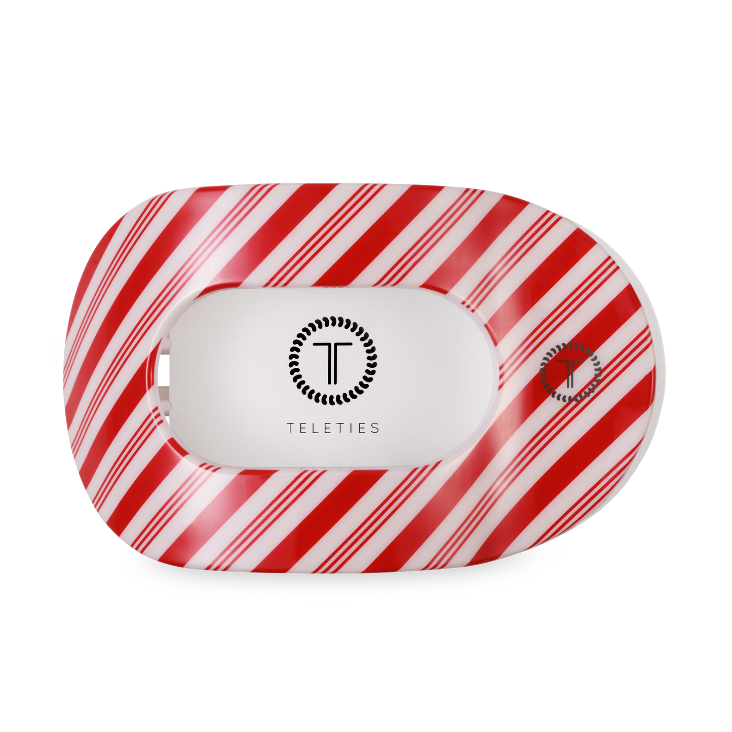 Flat Round Hair Clip | Large | Candy Cane Crush
