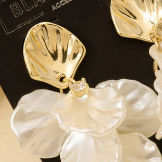 Metallic And Acrylic Petals Dangle Earrings