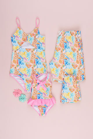 Women’s Tropical Beach Cut-Out One-Piece Swimsuit