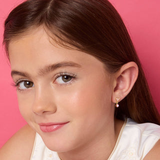 Girl Nation Little Luxe Heart Cubic Zirconia Drop Earrings