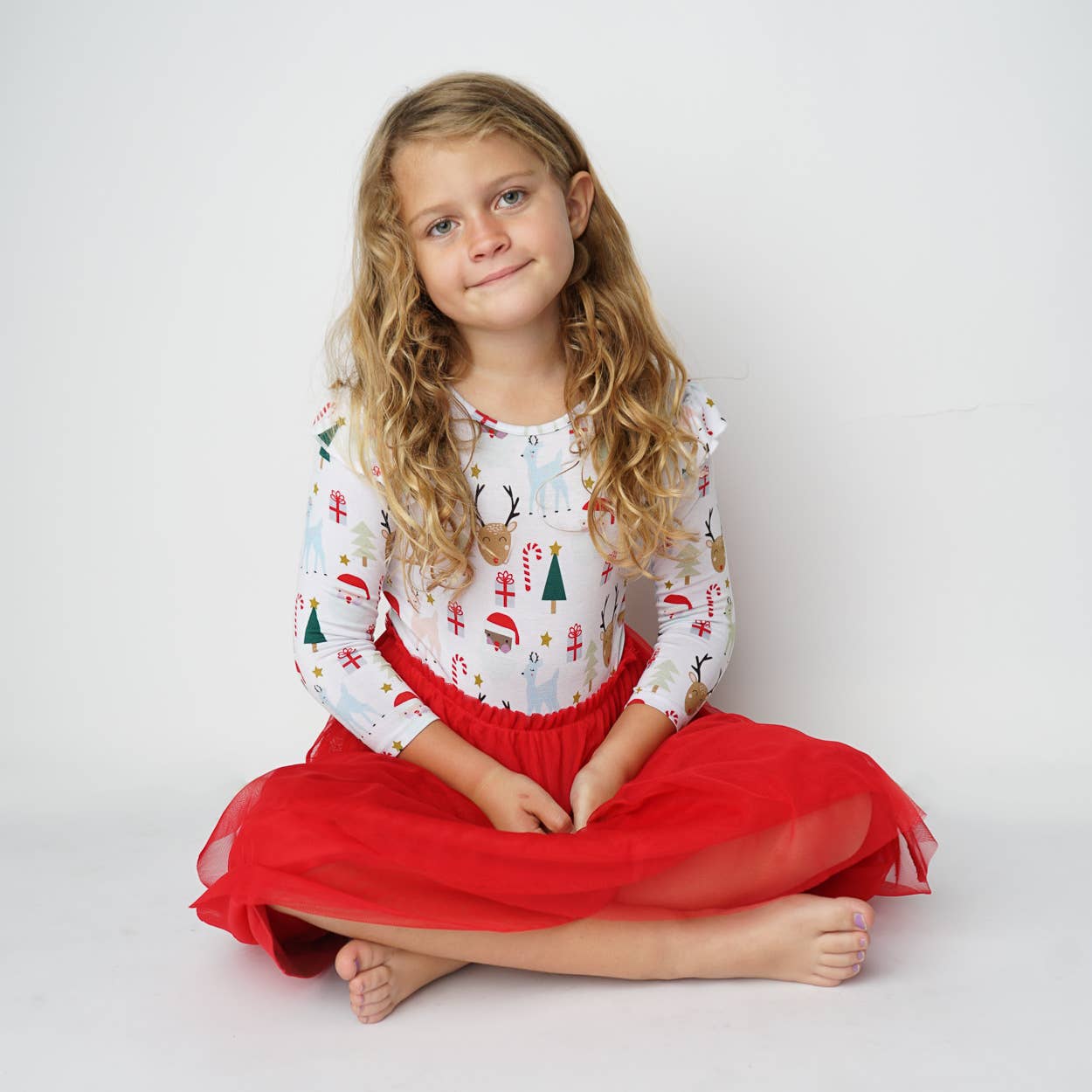 Santa and Friends Kids Holiday Tulle Dress