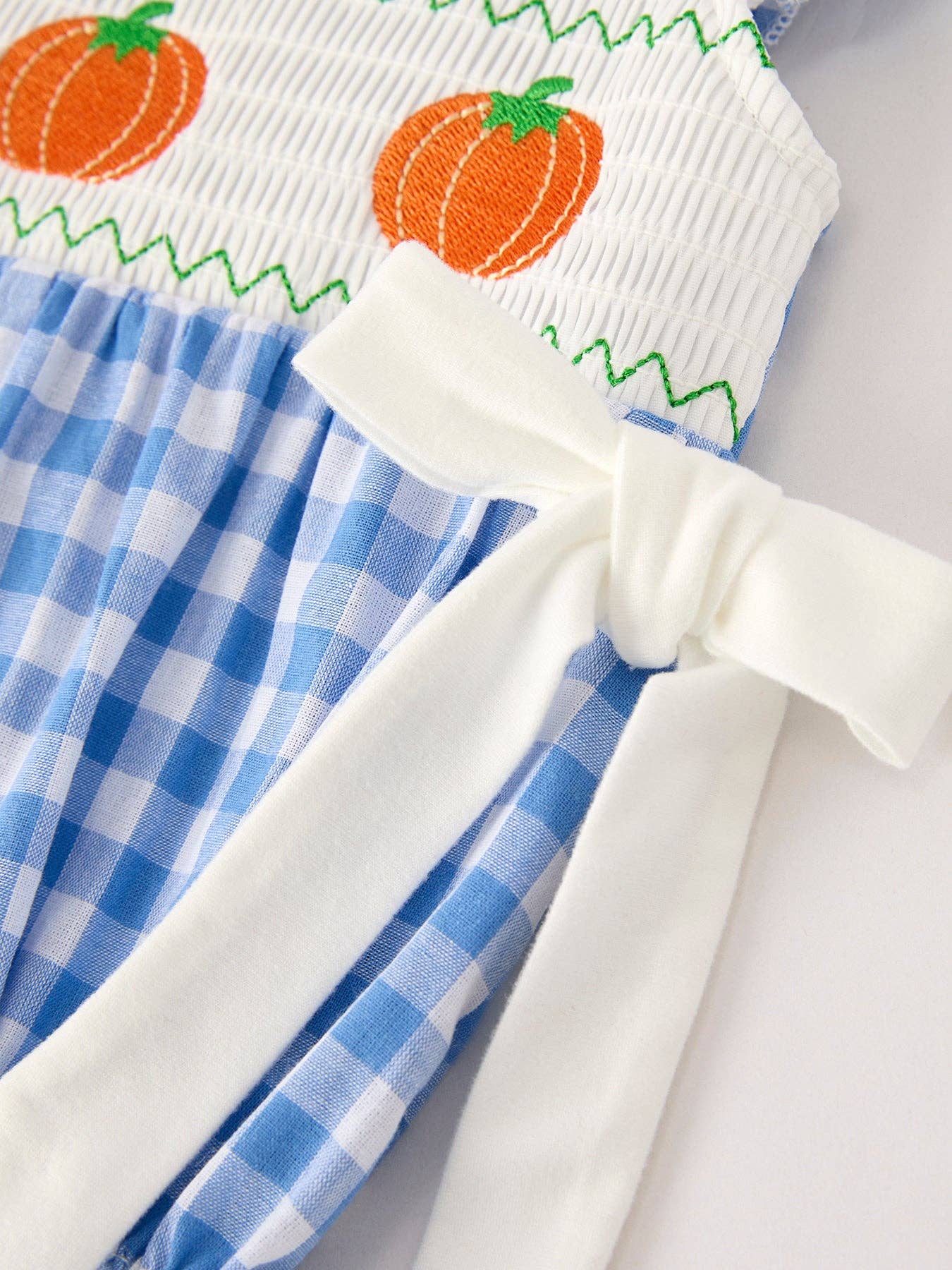 Lil' Pumpkin Smock Embroidery Baby Girl Romper