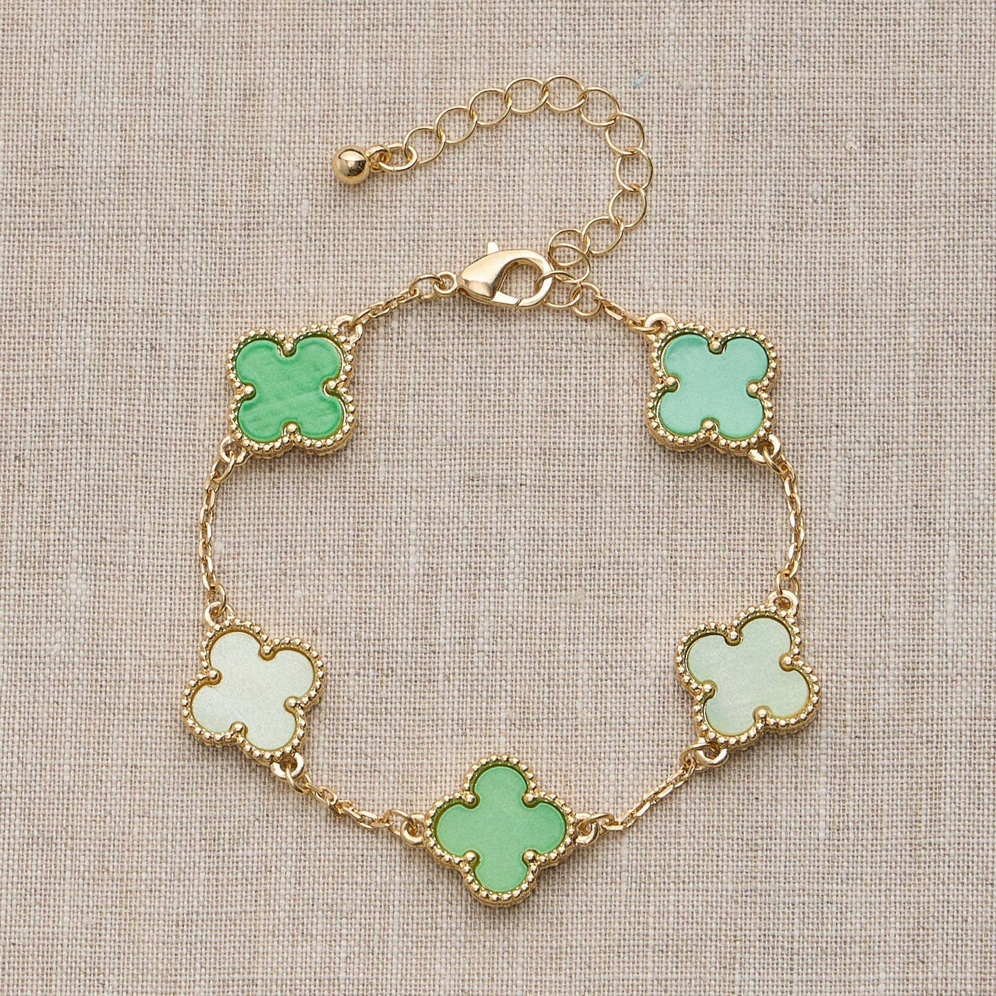 Colorful Shell Charm Bracelet with Gold Detailing