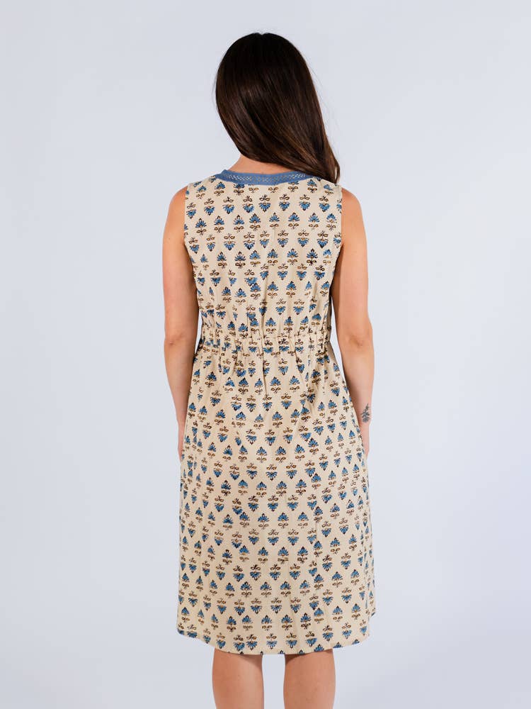 Jaya Sleeveless Dress Blue Floral