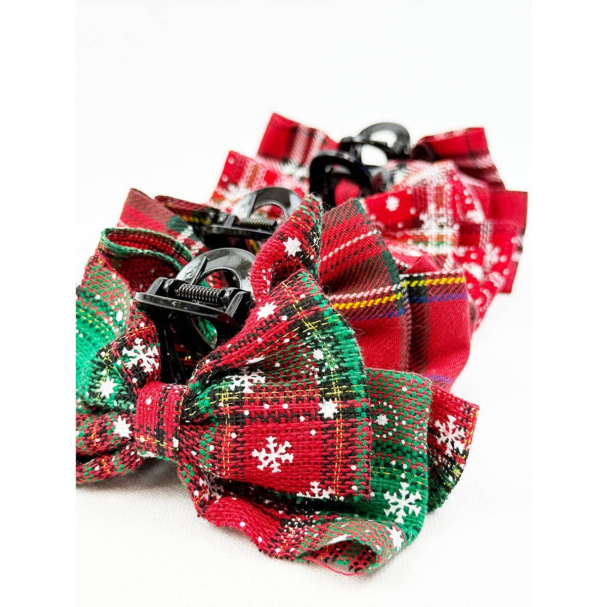 Variety Design Christmas Fabric Bow Hair Claw Clip