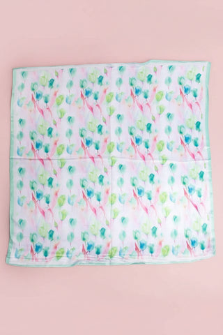 Watercolor Floral Tulip Square Bandana Scarf