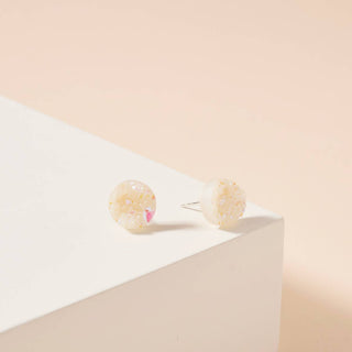 Metallic Druzy Stone Round Stud Earrings