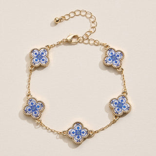 Colorful Shell Charm Bracelet with Gold Detailing