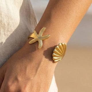 Starfish & Shell Cuff Bracelet