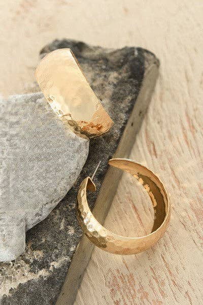 Hammered Hoop Earrings
