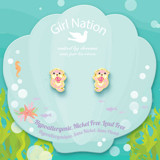 Girl Nation Cute Otter Stud Earrings