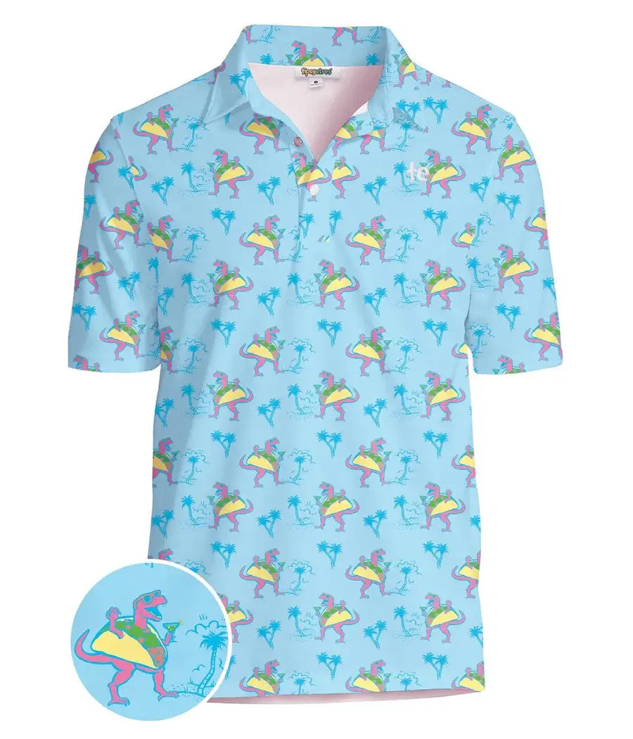 Tacosaurus Golf Polo Shirt - Men's Funny Golf Apparel