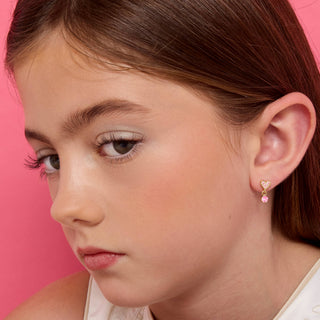 Girl Nation Little Luxe Heart Cubic Zirconia Drop Earrings