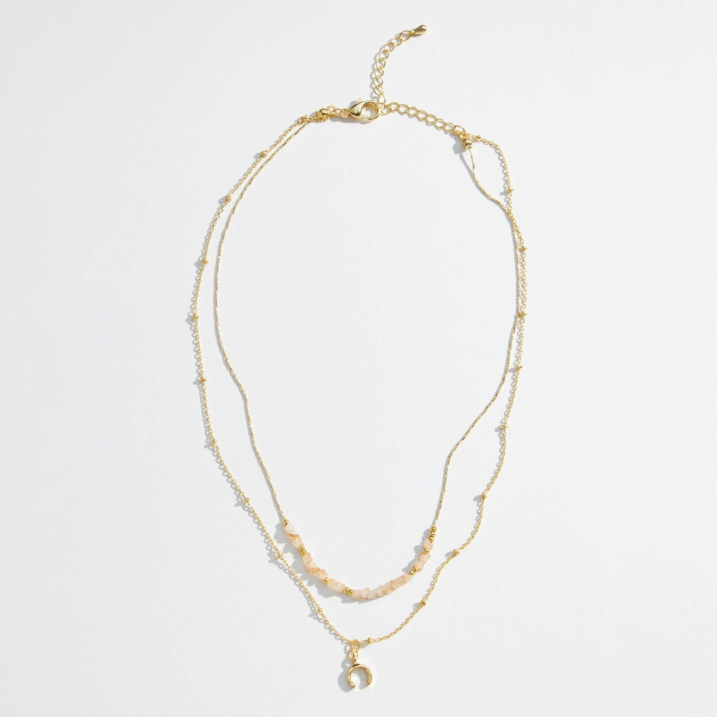 Gold Dipped Glass Beads Necklace