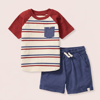 Burt's Bees USA Stripe Boy Tee & Shorts Set