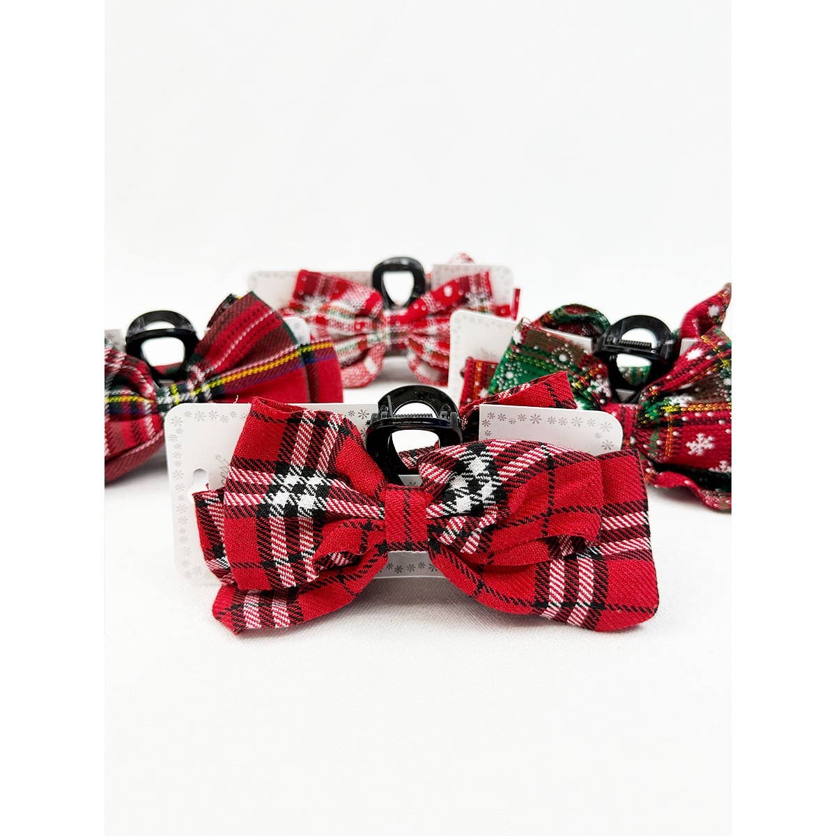 Variety Design Christmas Fabric Bow Hair Claw Clip