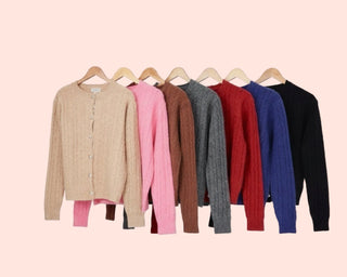 Cableknit Cardigan Button Down Cardigan