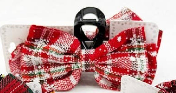 Variety Design Christmas Fabric Bow Hair Claw Clip