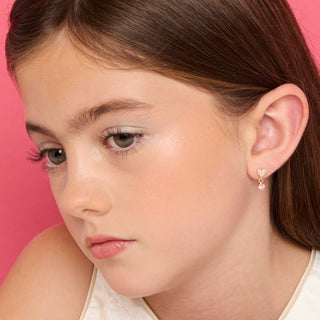 Girl Nation Little Luxe Heart Cubic Zirconia Drop Earrings