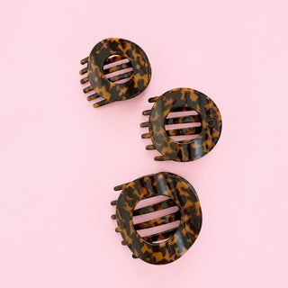 Tortoise | Large| Flat Circle Hair Clip