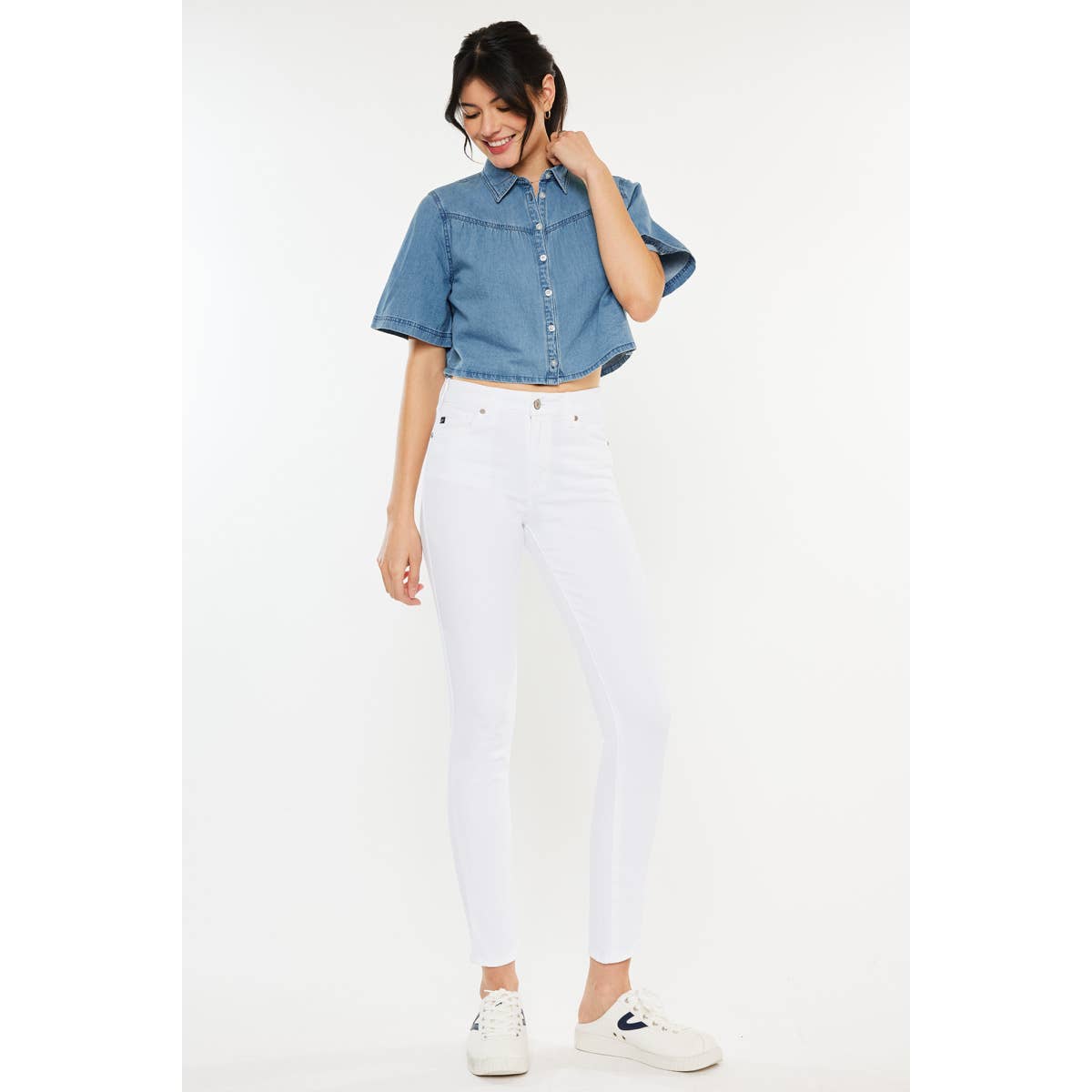 White High-Rise Skinny Jeans