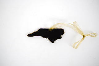 North Carolina Ornament in White | 22k Gold Edge