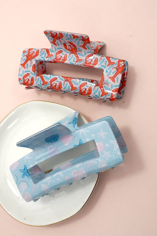 Lobster Toile Hair Claw Clip