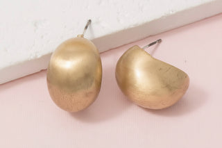 Secret Box Brushed Gold Dipped Hollow Sphere Hoop Earrings