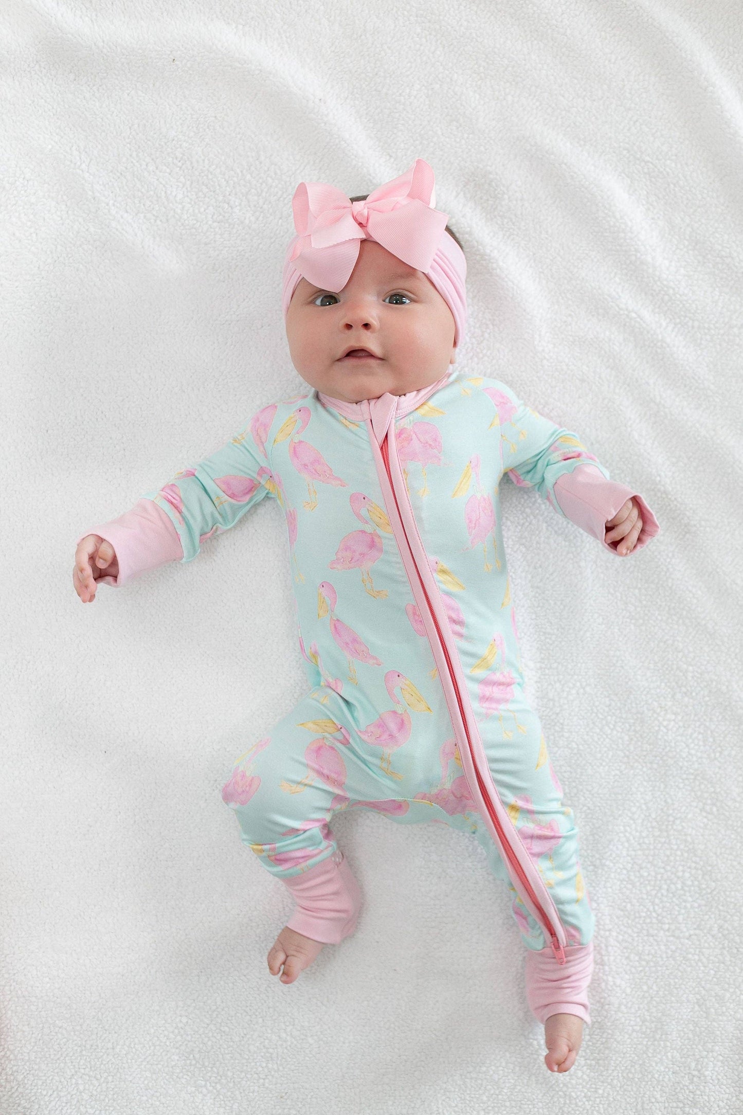 Pink Pelican Zipper Onesie