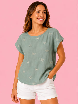 Embroidered Butterfly Blouse