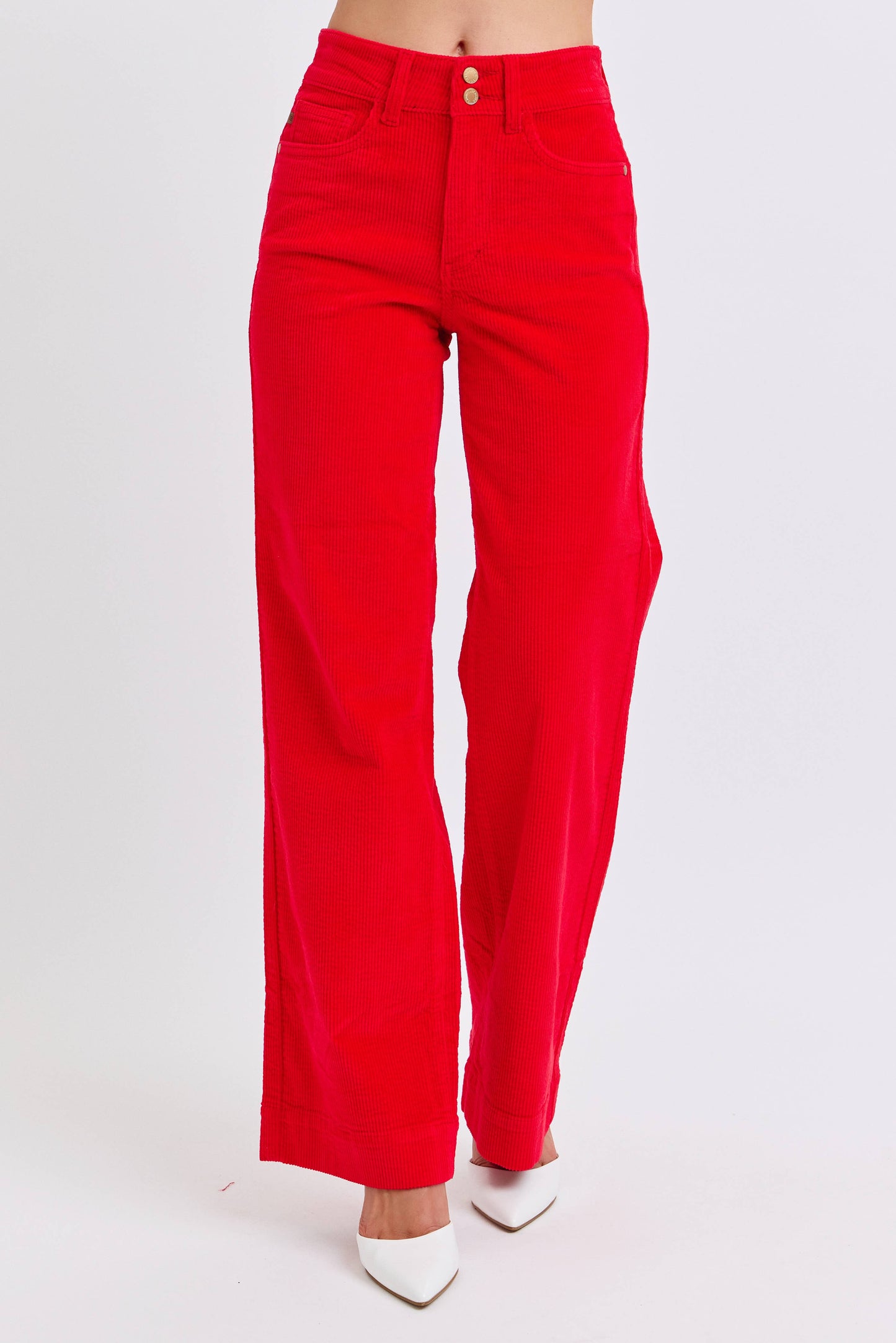 Judy Blue High Waisted Red Corduroy Trouser