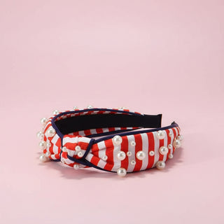 Patriotic Pearl Top Knot Headband