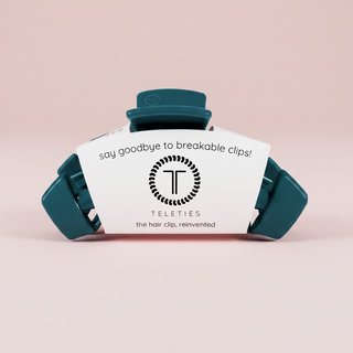 TELETIES Classic Teal With It Medium Claw Clip